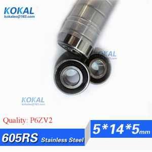 [SS605RS-P6]Free Shipping 10pcs 830015RS 605-2RS micro ball bearing 5mm*14mm*5mm S605-2RZ S605RS stainless steel bearing