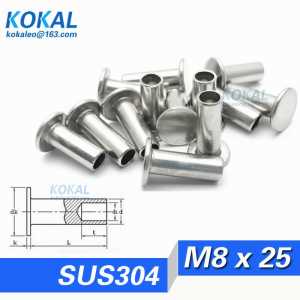 [P304-M8*25]20PCS Free Shipping SUS304 stainless steel Screw Series thin head semitubular rivets M8*25mm rivets