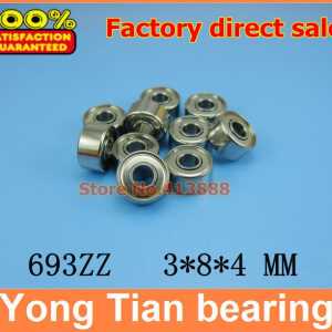 500pcs high  qulality  ABEC-5 Z2V2  thin wall deep groove ball bearing 693ZZ 3*8*4 mm