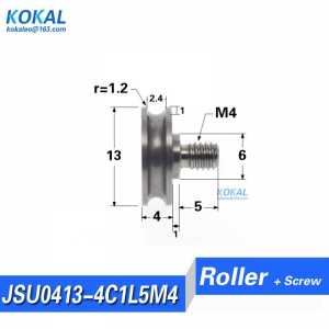 [M4*13*4]1pcs Ball Bearings Embedded 604 U Groove Guide Pulley 4X13X4mm For Guide Roller Hardware with M4 screw M4X13X4mm