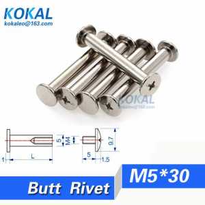 [DJ-M5*30]Free Shipping 20pcs long length 30MM  PHOTO ALBUM accout book butt rivets belt bolt fasteners Screw M5*30MM