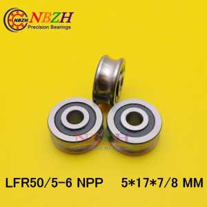 Free Shiping  LFR50/5-6 NPP LFR50/5 KDD Groove Track Roller Bearings size: 5*17*7*8 mm  Precision double row balls