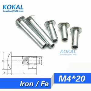 [YKFe-M4*20]100PCS all kinds all steel M4 Series OVAL head half hollow rivet M4*20mm DIY tubular rivet