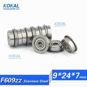[SF609ZZ]Free Shipping 10pcs ABEC-3 Stainless Steel flange ball bearing SF609ZZ SF609-2Z SF609Z 80019 9*24*7*27*1.5mm