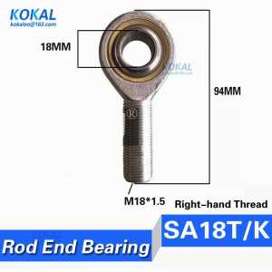 [SA18T/K] high quality fish eye right-hand male thread inner 18mm metric rod ends joint bearing SA18T/K POSA18 SAKB-18F rod ends
