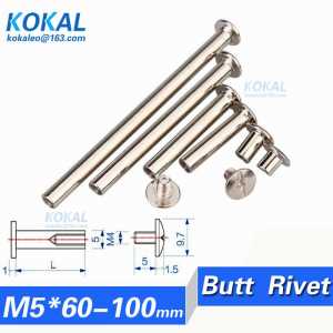 [DJ]Free Shipping 20pcs longest longer photo album binding blot screw butt joint rivets nickle sliver plated M5*60-100mm