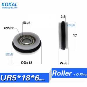 Free Shipping 10pcs 5*18*6 rubber sliding roller wheel low noise o ring type roller LOW NOISE ROLLER