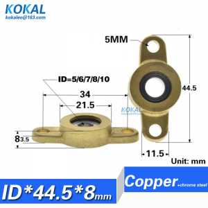 [TF]10PCS minisize copper Diameter 5mm to 10mm Bore Mounted Bearing Pillow Block Shaft Support KFL08 TF05 TF06 STF10 KLF06