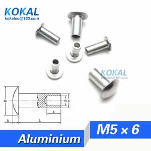 [YKAL-M5*6]100PCS Free Shipping M5 Series oval head semi-tubular rivet M5*6mm aluminum steel rivet