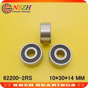 2PCS Free Shipping 62200 2RS 62200-2RS 10X30X14 10*30*14mm Double Shielded Deep Ball Bearings Large breadth 6200