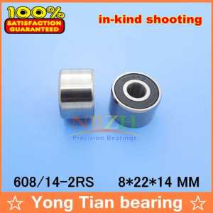High speed widened bearing 608/14-2RS 608/14 608 W608RS 408-2RS 408 textured twister special 8*22*14 mm (Double row ball)