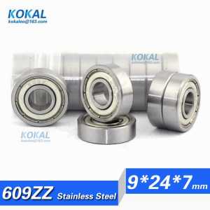 [S609ZZ]Free Shipping 10pcs high quality ABEC-3 stainless steel 440C inner diameter 9mm outer diameter 24mm S609zz 609-2z 609