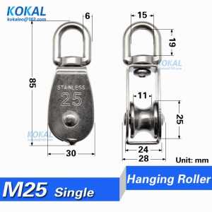 [S-M25] 1pcs/lot 304 stainless steel conveyor belt line wire rope steel U grooved steel Grooved roller with ring base pulley
