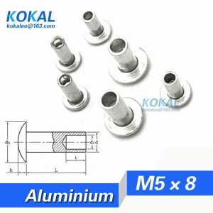 [YKAL-M5*8]100PCS Free Shipping M5 Series oval head half hollow rivet M5*8mm aluminum steel rivet