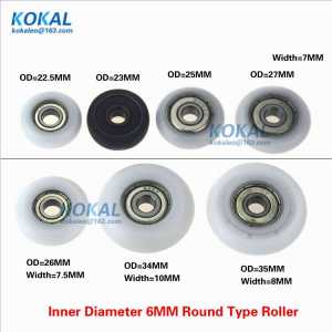 [R-ID6]Low noise all kinds inner hole 6mm ball bearing roller wheel Round type POM window roller wheel 22mm 23mm 25mm 26mm 27mm
