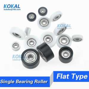 Free shipping 10PCS high quality low noise ball bearing roller wheel Flat type plastic bearing pulley 17/18/21/22/24/25/28MM