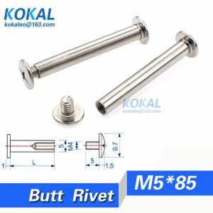 [DJ-M5*85]Free Shipping 20pcs 5*85 long size long length belt fasteners Screws Nail Rivet for Album accout book