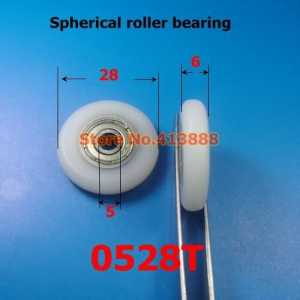 High quality door pulley bearing  0528T 5*28*6 mm Round plastic nylon door roller wheel bearing for sliding door