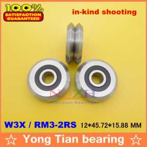 88888 High quality ABEC-3 Z2V1  RM3-2RS / W3X 12*45.72*15.88 mm v wheeles W Groove Sealed Ball Bearing
