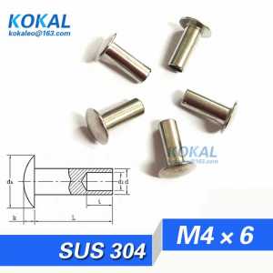 [YK304-M4*6]100PCS Free Shipping M4 Series oval head semitubular rivets M4*6mm stainless steel rivet