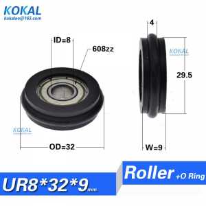 10pcs/lot 8X32X9mm low noise mute elasticity buna-N rubber o ring blackboard sliding glass door window wheel 608zz 608 rubber
