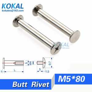 [DJ-M5*80]Free Shipping 20pcs 5*80 long size long length belt fasteners Screws Nail Rivet for Album accout book
