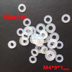 [4*9*1] 500pcs/lot inner 4mm M4 series flat nylon white PA66 washer 4*9*1MM flat plain gasket ring washer DIY house shim