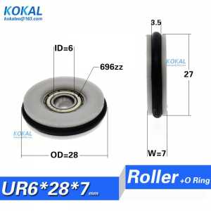 10pcs/lot low noise Buna-N rubber coated with POM plastic bearing  Automatic Stripping and Winding Machine pulley fittings 0628