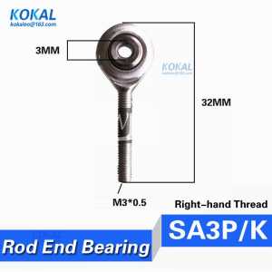 [SA3P/K] miniature seft-lubricating rod end bearing male thread steel on ptee-metallic fabric maintenance bearing POSA3 SA3T/K