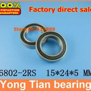 NBZH sale price 500pcs Free Shipping SUS440C stainless steel bearings (Rubber seal cover) S6802-2RS 15*24*5 mm ABEC-1 Z2