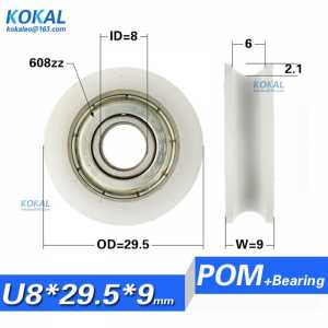 [U0829.5-9] Factory directly sale 608zz U groove sliding roller wheel ball bearing 8*29.5*9 nonstandard ball bearing roller