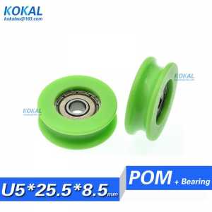hot sale 1PCS green color 625zz 625 ball bearing sliding window and door pulley u groove guide minsize roller 5X25.5X8.5mm