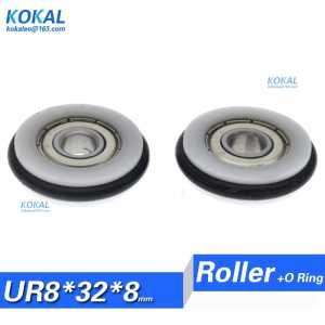 1pcs Buna-N rubber O rubber ring rubber rubber roller, mute elasticity, 608 bearing pulley for blackboard/fishing tackle