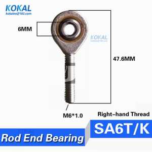 [SA6T/K] high quality fish eye right-hand male thread inner 6mm metric rod ends joint bearing SA6T/K POSA6 SAKB-6F rod ends
