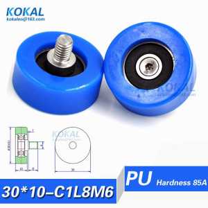 [PU30*10-C1L8M6]Free Shipping 10pcs low noise 626RS bearing cash machine screw length 8mm 6*30*10mm M6 screw PU pulley