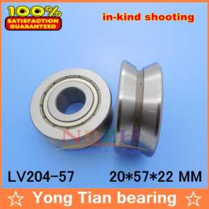 V Groove Guide roller bearings   LV204-57 ZZ L-57 RV204/20.57-30 20*57*22 (Precision double row balls) ABEC-5