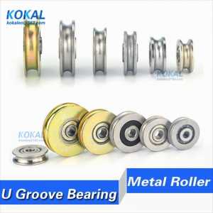 Free Shipping high quality 10PCS/lot metal ball bearing roller with U groove guide wire track pulley rail bearing wheel U type