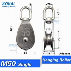 [S-M50] 1pcs/lot high loading medical equipment wire ring grooved stainless steel hanging door window sliding wheel 50mm M50 S50