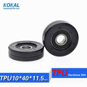 [TPU1040-11] 1PCS/lot 6000RS 6000 TPU soft rubber roller wheel Pipelined equipment fitting bearing 10X40X11.5mm 1040TPU