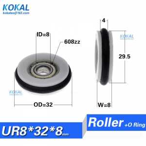 10pcs/lot high quality chrome ball bearing 608zz coated with Buna-N o ring rubber low noise fishing tackle sliding wheel 8X32X8
