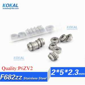[SF682ZZ-P6] 10pcs high quality flange bushing stainless Steel minisize micro ball bearing SF682zz SF682-zz SF682 2*5*2.3mm