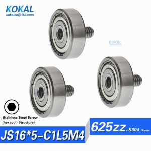 [JS16X5-C1L5M4]10PCS NTBG NTBGT series 625zz 625 S625 External thread ball bearing NTBG16-5 bearing JS16-5C1L5M4 M4 screw wheel