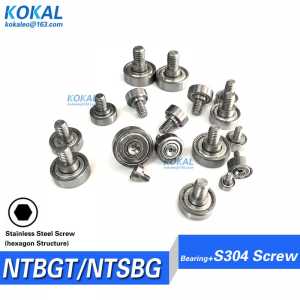 10pcs 608/626/625/624/684/683 External Thread Bearing, M6 Screw, Stainless Steel Bearing, Rolling shaft Wheel NTBG22-8 NTSBG16-5