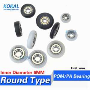 10PCS high quality 696zz 606zz 626zz round type ball bearing coated with plastic pom all kinds sliding roller wheel pulley ID6mm