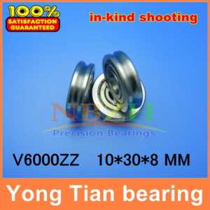 20 pcs High quality  ABEC-3 Z2V2  guide wheel bearings A1001 2Z V6000ZZ V90 10*30*8  mm pulley bearings V groove width 3.5 mm