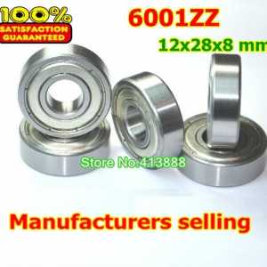 1000pcs/lot free shipping Wholesale Double Shielded Miniature Deep Groove Ball Bearings 6001ZZ 12*28*8 mm