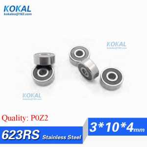 [S623RS-P2]Free Shipping 10pcs ABEC-5 stainless steel bearing fishing rod ball bearing S623RS S623-2RS S623-RS bearing 3*10*4mm