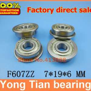 10PCS Free Shipping stainless steel flange bushing F607 F607-2Z F607ZZ ball bearing 7mm*19mm*6mm*22mm*1.5mm