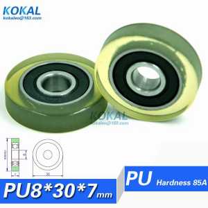 [PU0830-7] 1PCS polyurethane PU 608RS cash counting machine low noise high quality TPU rubber DIY machine bearing wheels 8*30*7