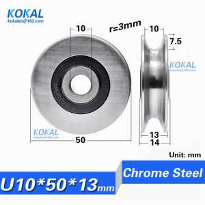 [U1050-13]1PCS/lot high loading U6300ZZ 6300U U Groove Ball Bearing Guide Pulley For Rail Track Linear Motion 10*50*13mm